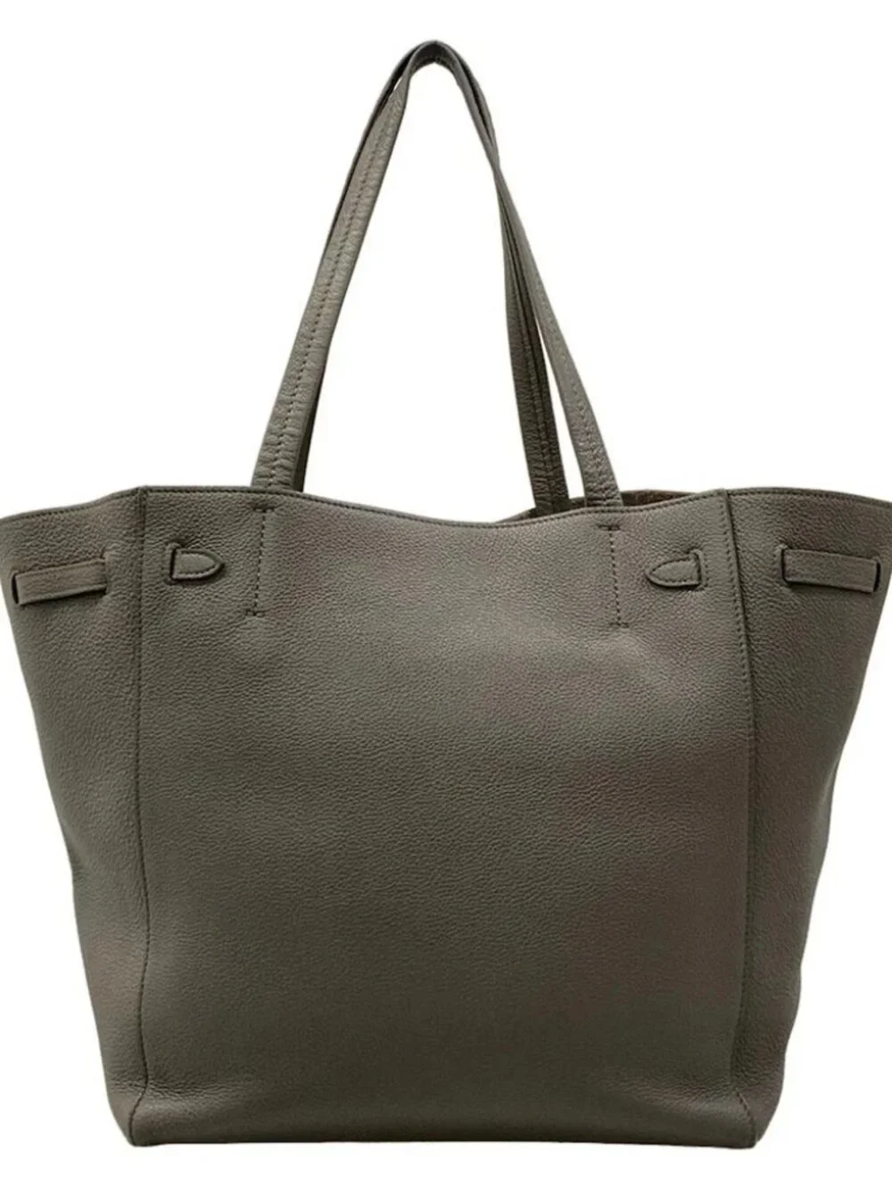 CELINE Cabas Phantom Small With Belt Gray Soft grained calfskin Tote Bag